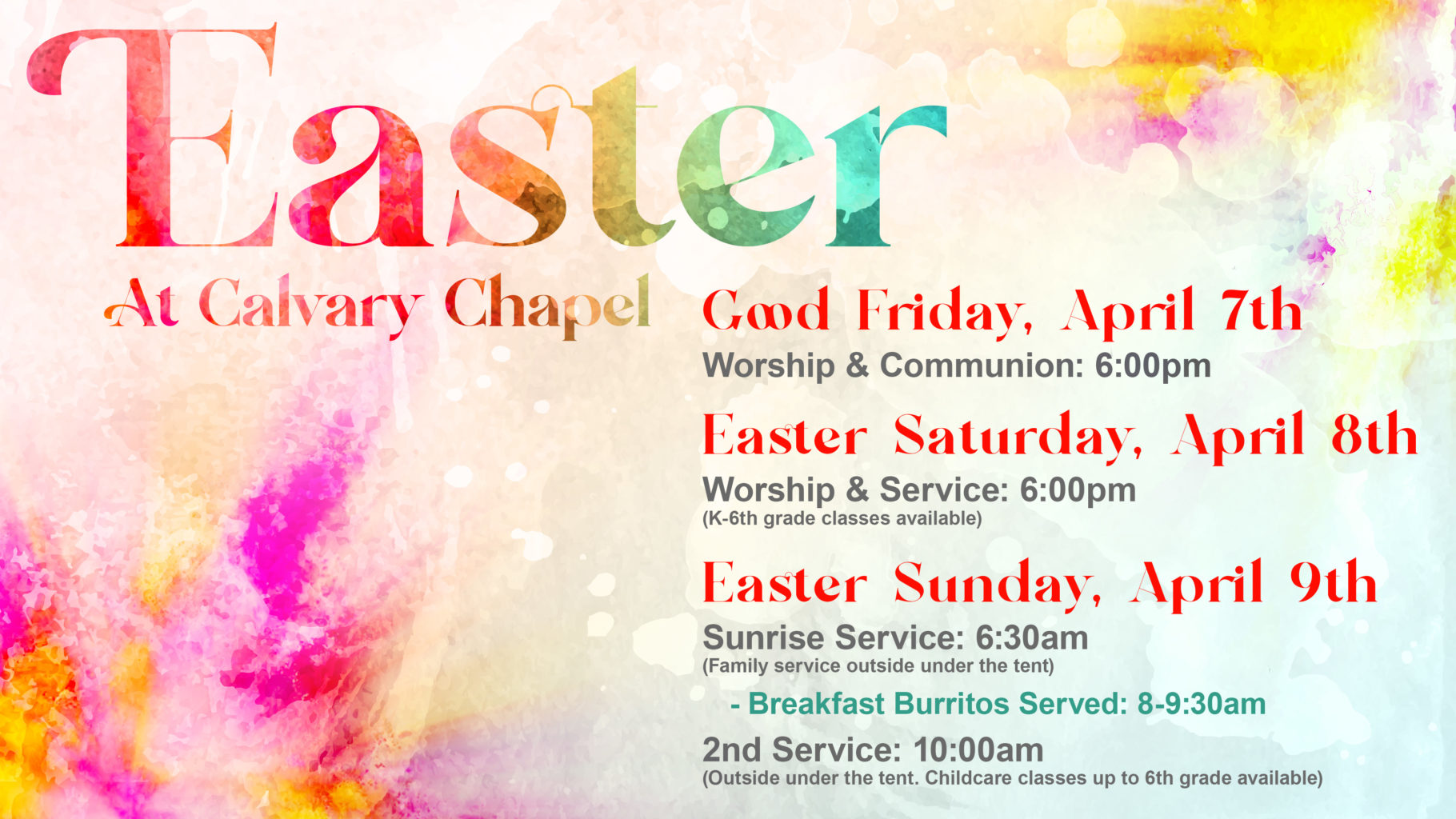 Calvary Chapel Church Easter Service